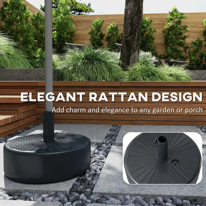 Patio Umbrella Base With Handle, 1.5" And 1.9" Poles, Black Umbrella Bases at Gallery Canada