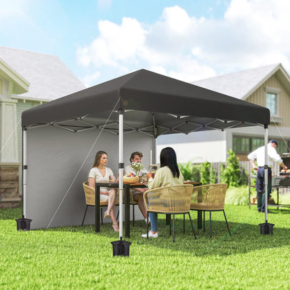 10' x 10' Pop Up Canopy, Sidewalls, Roller Bag, Adjustable Tent, Black Pop Up Canopies at Gallery Canada