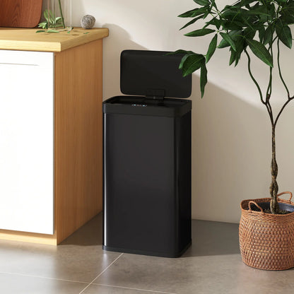 12 Gallon Sensor Can, Automatic Garbage Can, Fingerprint-Proof Stainless Steel, Matte Black Household Supplies at Gallery Canada