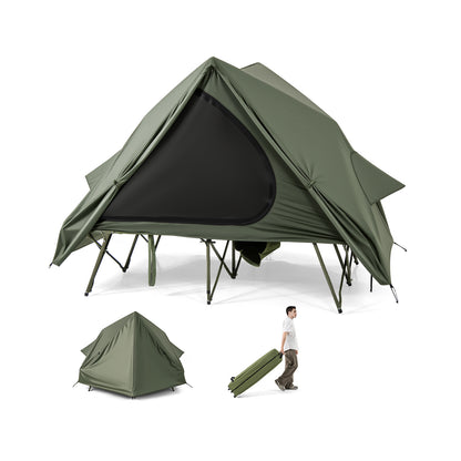 Foldable 2-Person Camping Cot Tent, With Pop-Up Shelter And Wheeled Bag, Green Tents at Gallery Canada