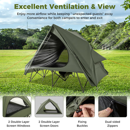 Foldable 2-Person Camping Cot Tent, With Pop-Up Shelter And Wheeled Bag, Green Tents at Gallery Canada