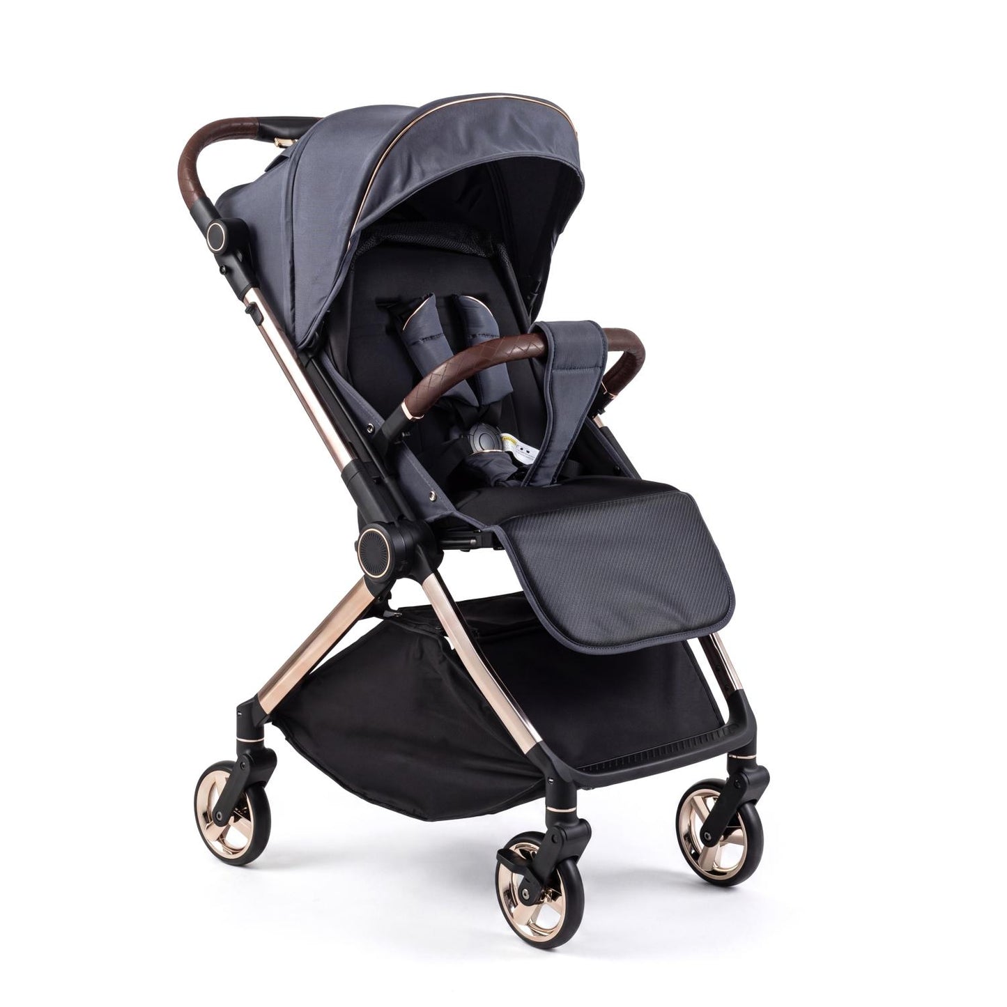 Foldable Baby Stroller Reversible Handle, Gray Baby Strollers Gray at Gallery Canada