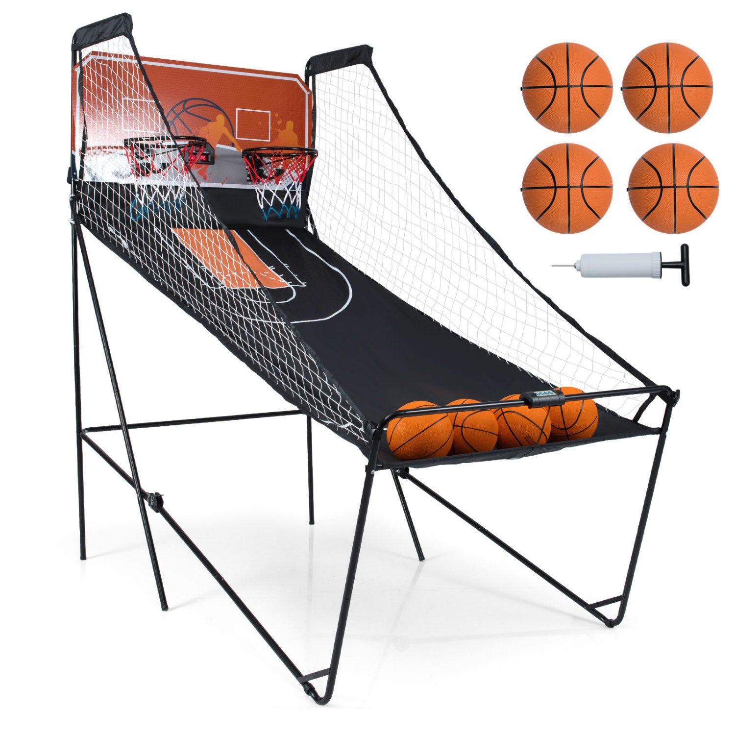 Foldable Basketball Arcade Game Kids Basketball Hoop Machine with 8 Exciting Playing Modes Game Room at Gallery Canada