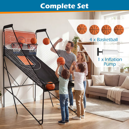 Foldable Basketball Arcade Game Kids Basketball Hoop Machine with 8 Exciting Playing Modes Game Room at Gallery Canada