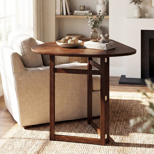 Foldable Dining Table 31.5, Triangular Kitchen Table For 2, Walnut Dining Tables Walnut at Gallery Canada