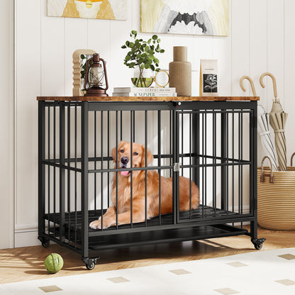 Foldable Dog Crate Furniture, L, Black Dog Kennels at Gallery Canada