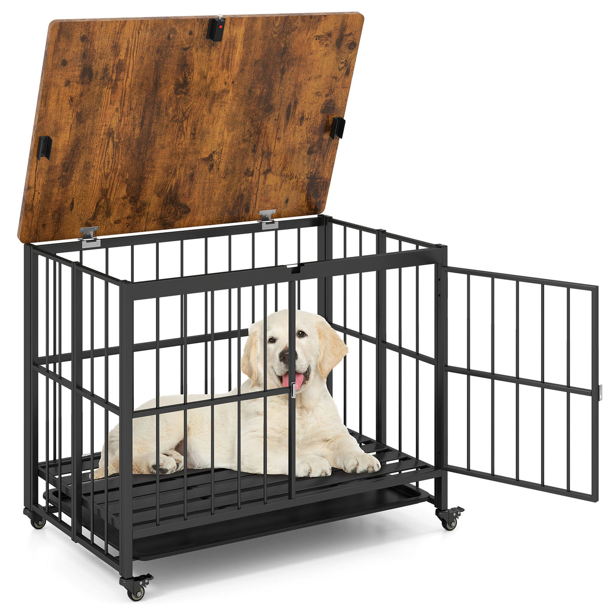 Foldable Dog Crate Furniture, L, Black Dog Kennels at Gallery Canada