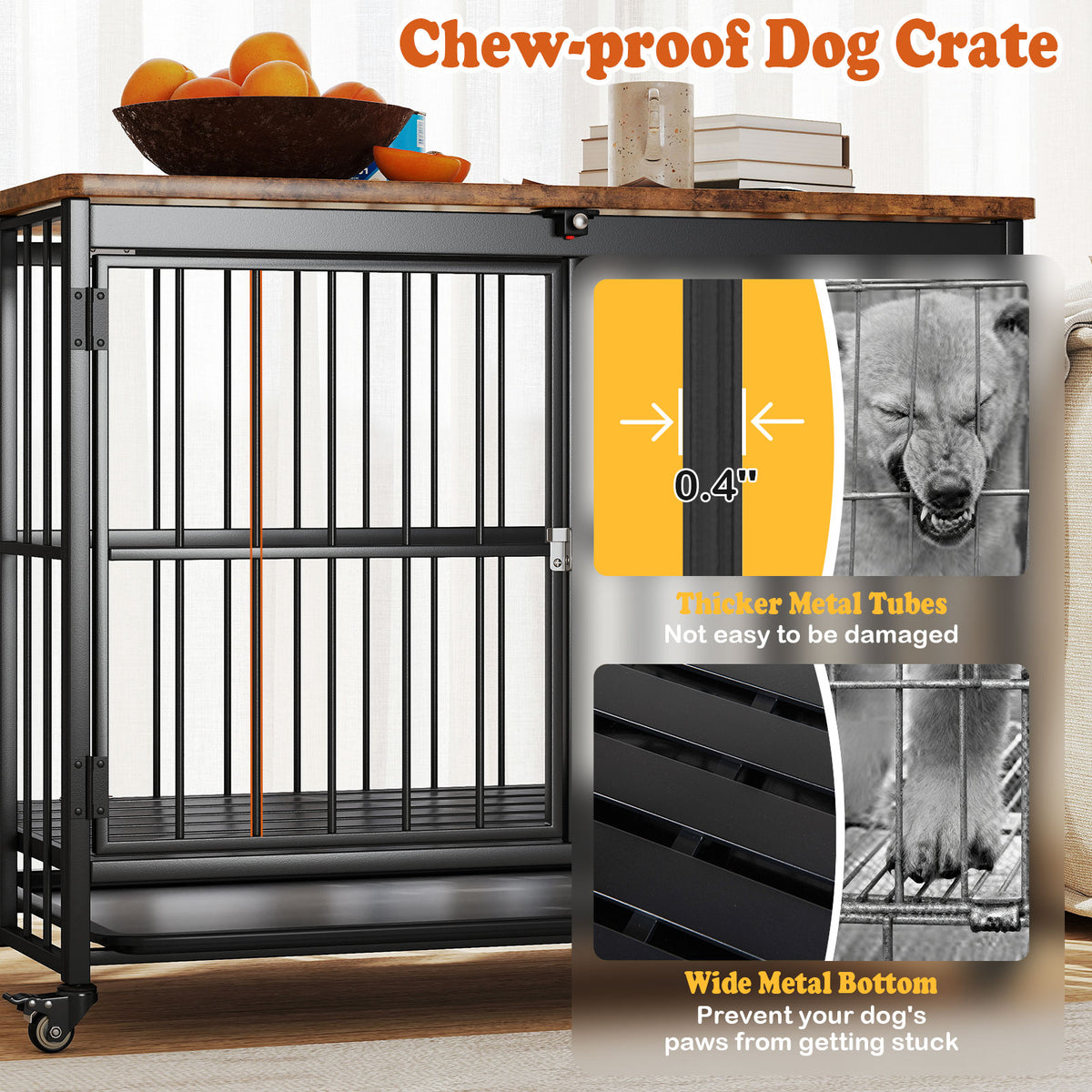 Foldable Dog Crate Furniture, L, Black Dog Kennels at Gallery Canada