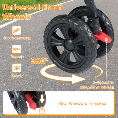 Foldable Double Pet Stroller, Adjustable Sunshade, Storage Basket, Gray Cat Supplies at Gallery Canada