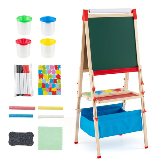 Foldable Double-sided Easel with Magnetic Chalkboard for Kids, Multicolor Art Easels Multicolor at Gallery Canada