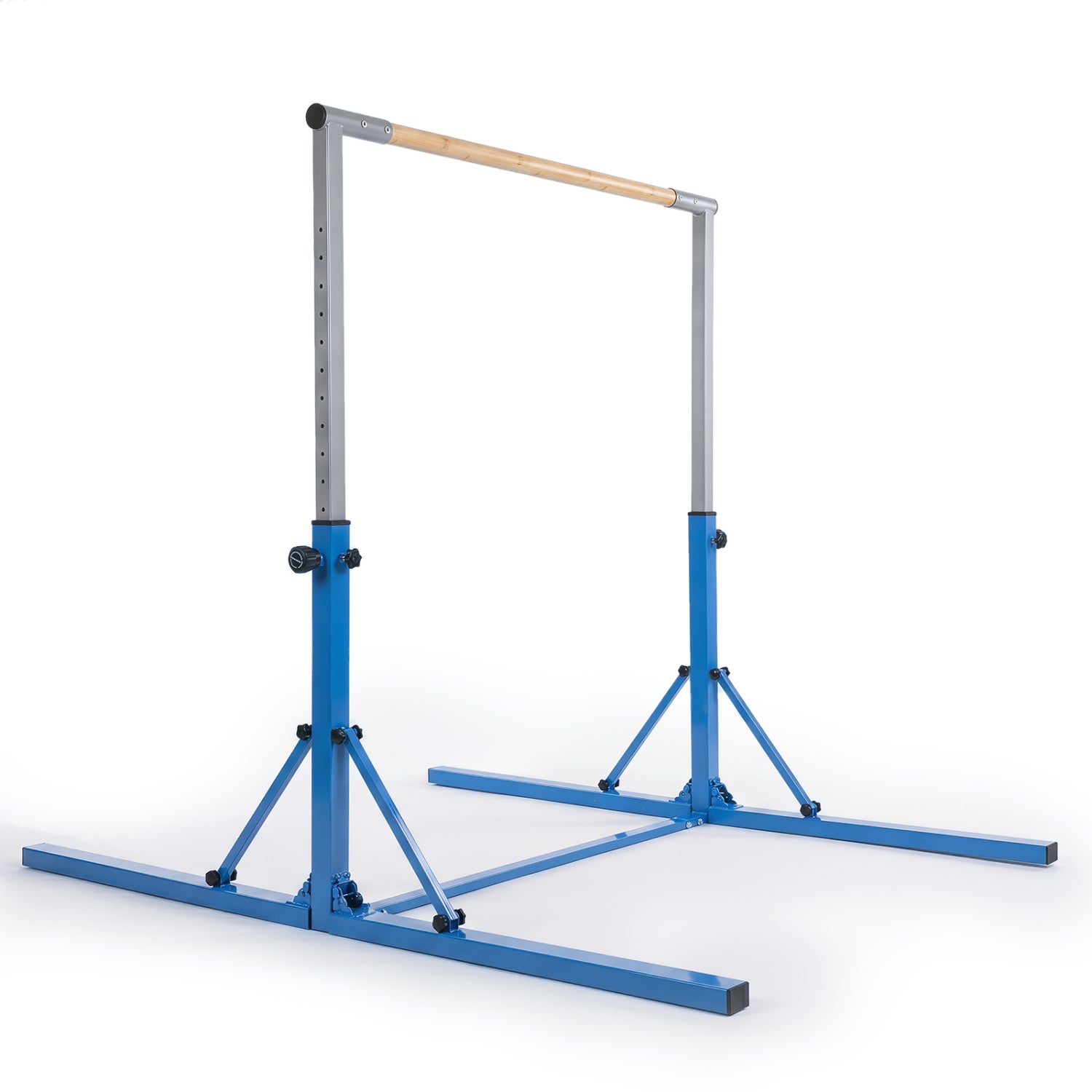 Foldable Gymnastics Bar for Kids with 3-Level Adjustable Heights, Blue Yoga Accessories Blue at Gallery Canada