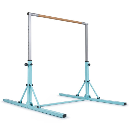 Foldable Gymnastics Bar for Kids with 3-Level Adjustable Heights, Green