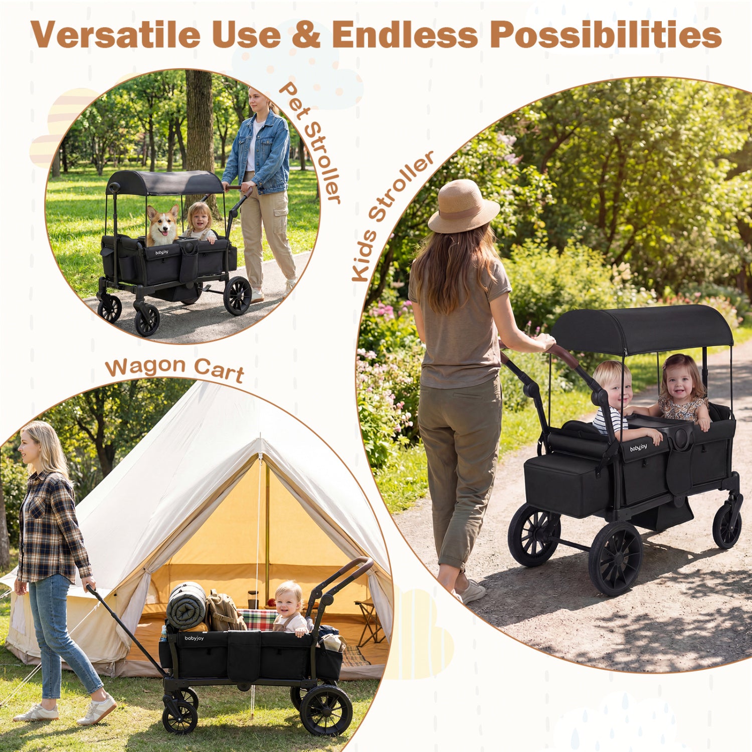 Foldable Double Seater Toddler Stroller, Removable Canopy, Black Baby Strollers at Gallery Canada