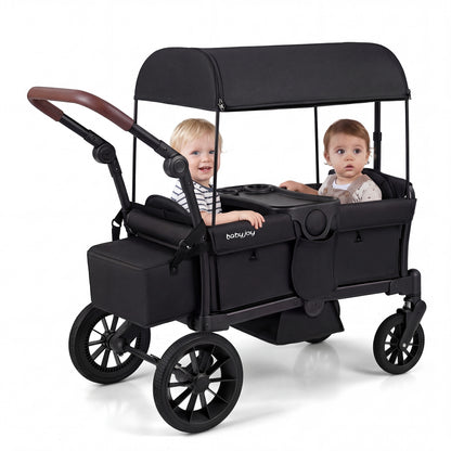 Foldable Double Seater Toddler Stroller, Removable Canopy, Black Baby Strollers Black at Gallery Canada