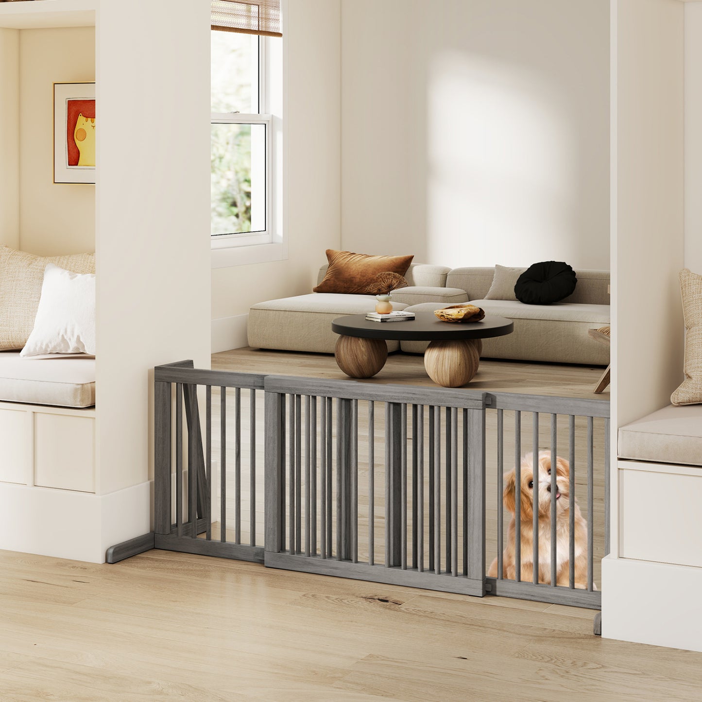 Folding 3 Panel Wood Dog Fence Pet Gate at Gallery Canada