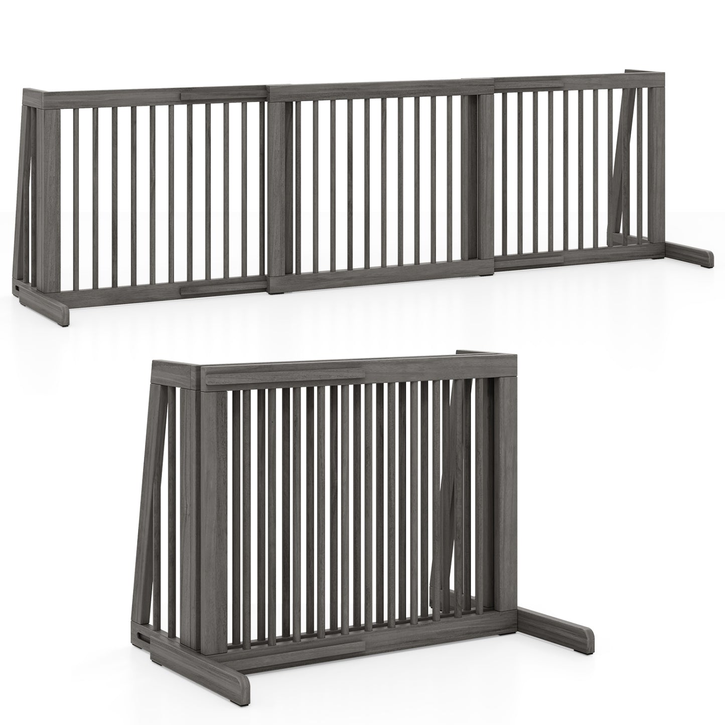 Folding 3 Panel Wood Dog Fence Pet Gate at Gallery Canada