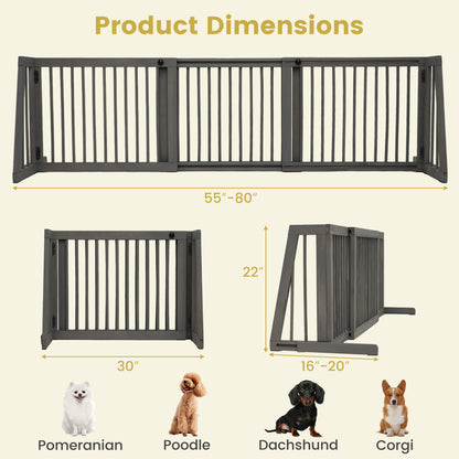 Folding 3 Panel Wood Dog Fence Pet Gate at Gallery Canada
