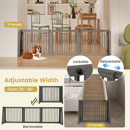 Folding 3 Panel Wood Dog Fence Pet Gate at Gallery Canada