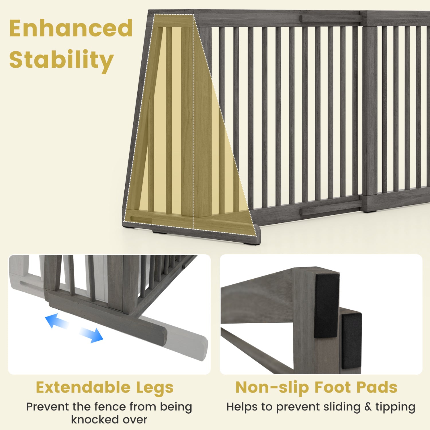 Folding 3 Panel Wood Dog Fence Pet Gate at Gallery Canada