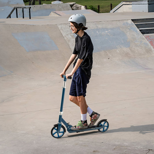 Folding Aluminum Alloy Scooter, 3 Adjustable Heights, Blue Scooters Blue at Gallery Canada