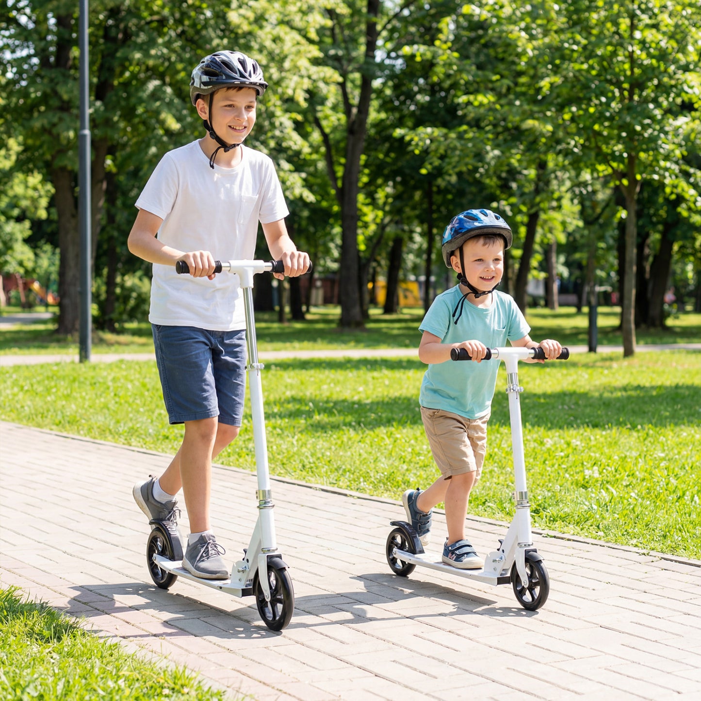 Folding Aluminum Scooter, 3 Adjustable Heights, White Scooters at Gallery Canada