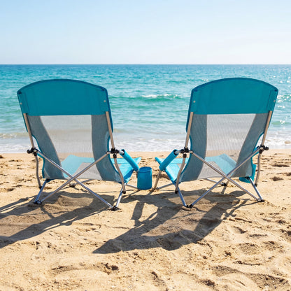 Folding Beach Chairs Set of 2, Portable Lightweight, Blue Beach & Lawn Chairs at Gallery Canada