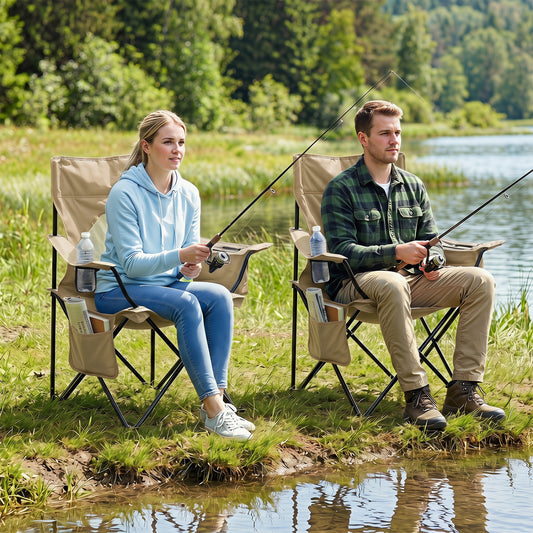 Folding Camping Chair With Mesh Backrest, Green Camping Furniture Green at Gallery Canada