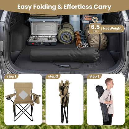 Folding Camping Chair With Mesh Backrest, Green Camping Furniture at Gallery Canada