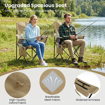 Folding Camping Chair With Mesh Backrest, Green Camping Furniture at Gallery Canada