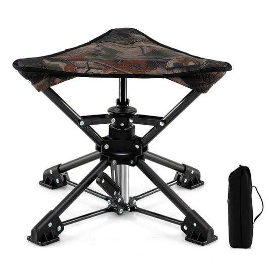 Folding Camping Stool, 360° Swivel Hunting Chair, Camouflage Camping Camouflage at Gallery Canada