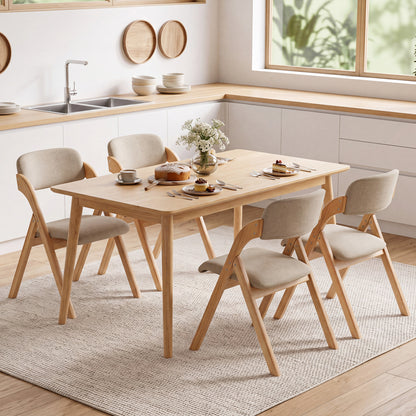 Folding Dining Chairs Set of 4, Beige Dining Chairs at Gallery Canada