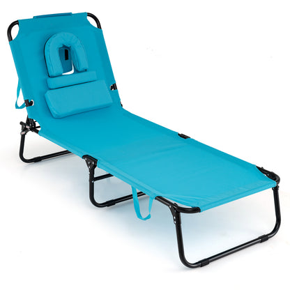 Folding Face Down Tanning Chair, Face Hole, 3 Removable Pillows, Turquoise Beach & Lawn Chairs at Gallery Canada