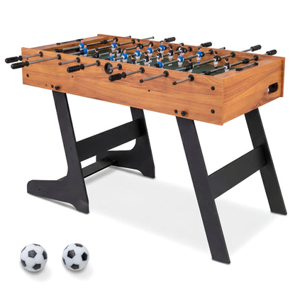 Folding Foosball Table 4ft x 2ft Competition-Sized Soccer Table with 2 Balls and Slide Scorers, Natural Game Room at Gallery Canada