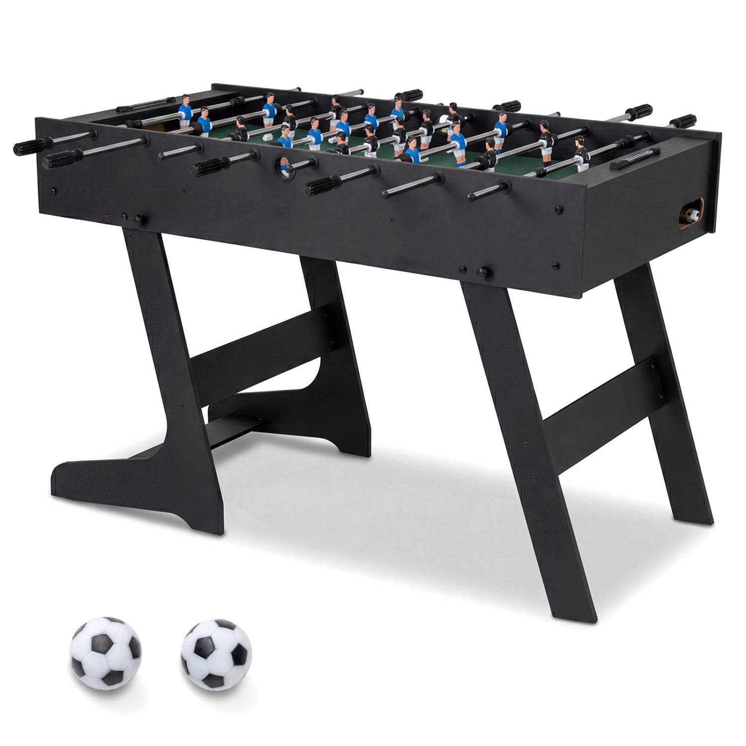 Folding Foosball Table 4ft x 2ft Competition-Sized Soccer Table with 2 Balls and Slide Scorers, Black Game Room at Gallery Canada