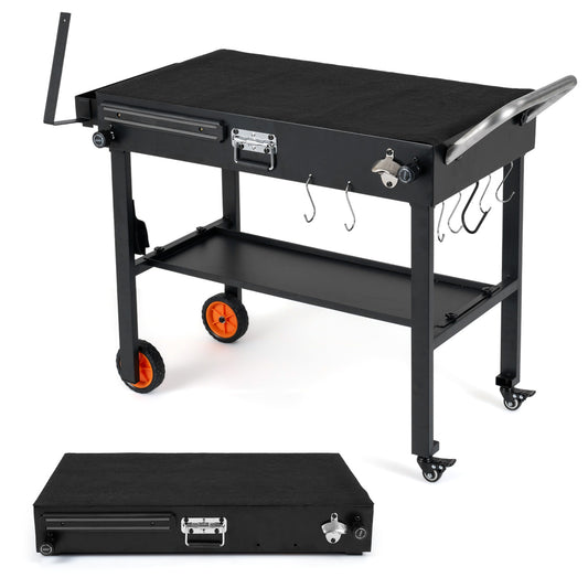 Folding Grill Cart for 17 and 22 Inch Griddles with Heat-Resistant Mat Outdoor Grills Black at Gallery Canada