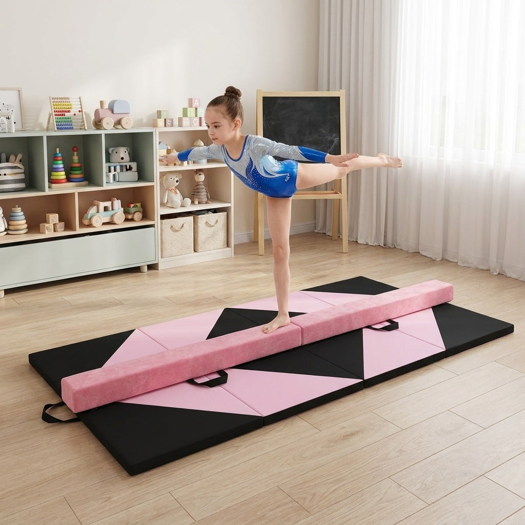 Folding Gymnastics Mat & Portable Floor Balance Beam Set Yoga & Gym Mats at Gallery Canada