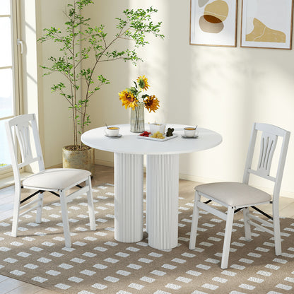Folding Kitchen Chairs, Set of 2, Upholstered Dining Chairs, White Dining Chairs at Gallery Canada