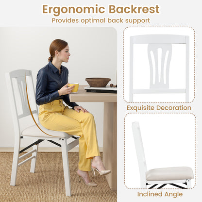 Folding Kitchen Chairs Set of 4, Upholstered Dining Chairs, White Dining Chairs at Gallery Canada