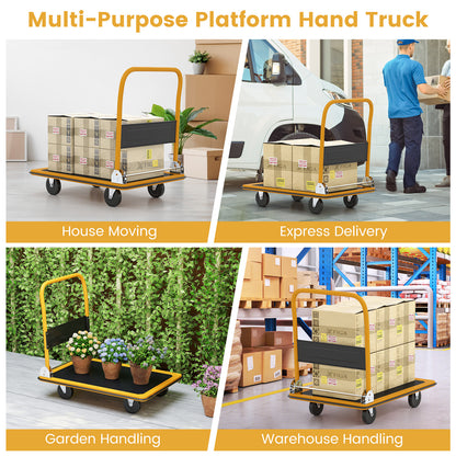 Folding Platform Cart Dolly Hand Truck, Black Garden Tools at Gallery Canada