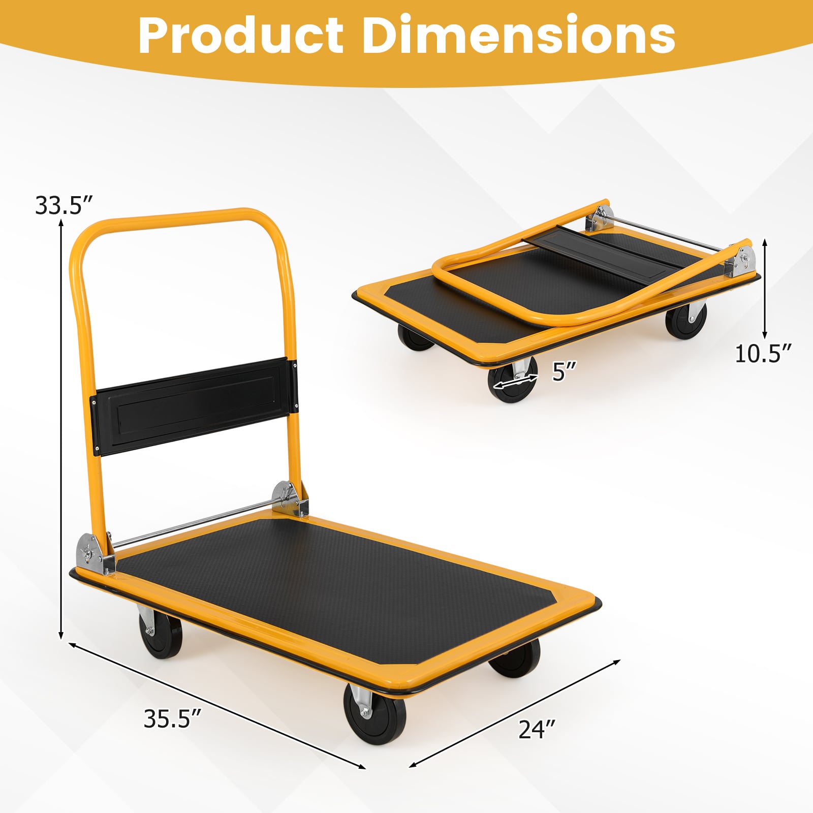 Folding Platform Cart Dolly Hand Truck, Black Garden Tools at Gallery Canada