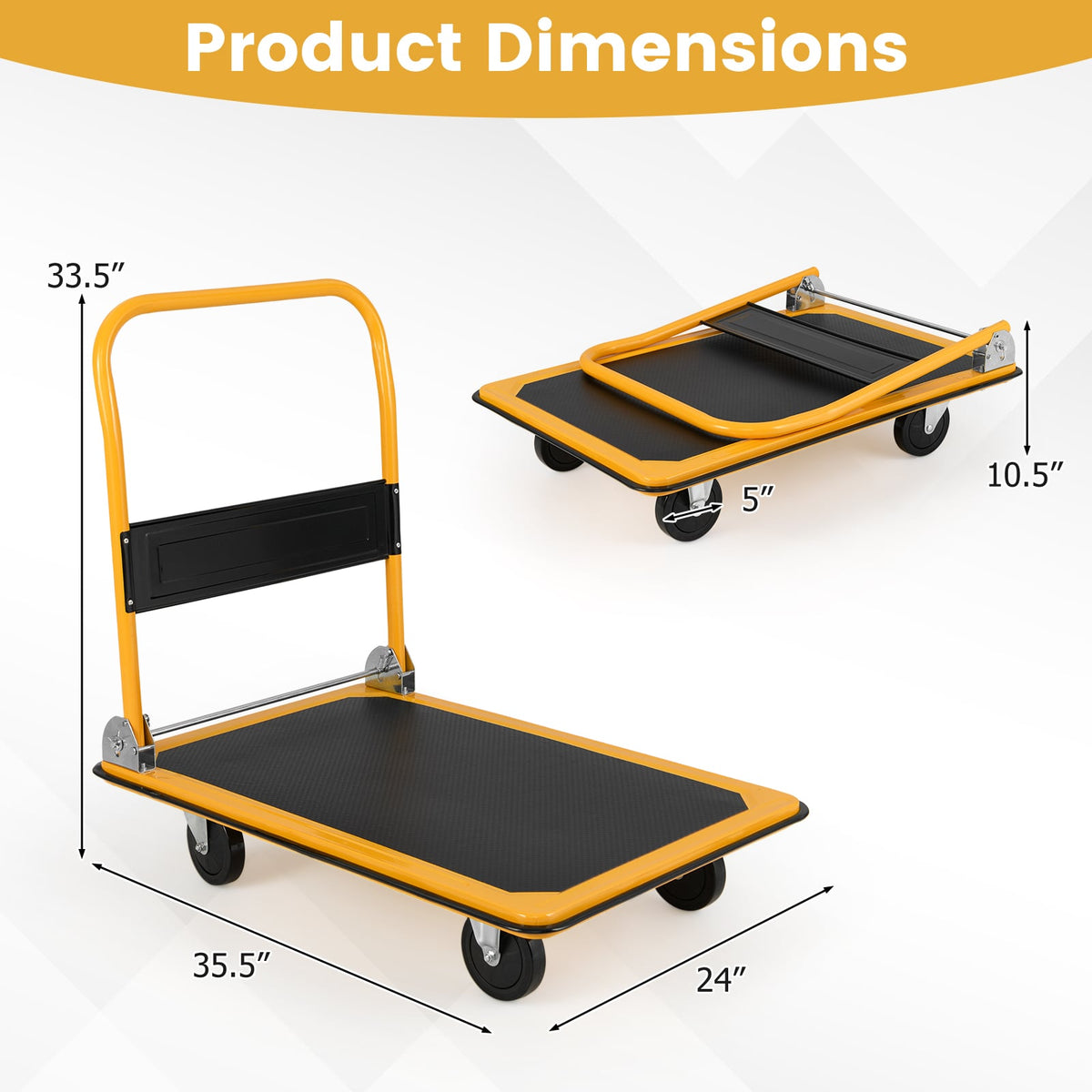 Folding Platform Cart Dolly Hand Truck, Black Garden Tools at Gallery Canada