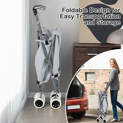 Folding Shopping Cart, Water-Resistant Canvas Bag, Grey Kitchen at Gallery Canada
