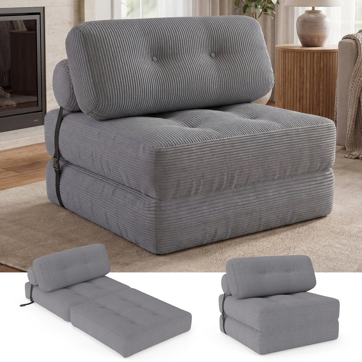 Folding Sofa Bed With Pillow, Gray Sofas & Loveseats Gray at Gallery Canada