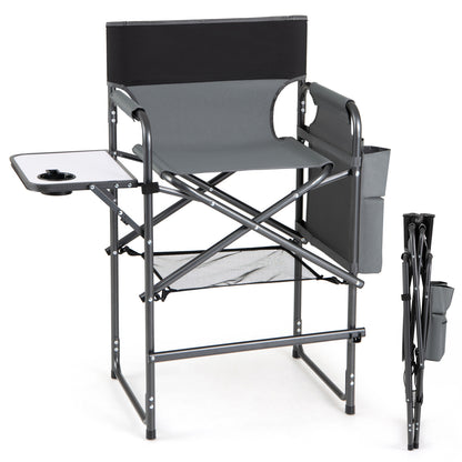 Folding Tall Director Chair 26 Inch, Portable Camping Chair, Gray Camping Furniture at Gallery Canada