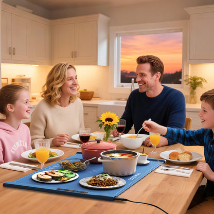 Portable Electric Food Warming Mat, Rollable Tray With Fast Heating, Blue Food Warmers & Burners at Gallery Canada