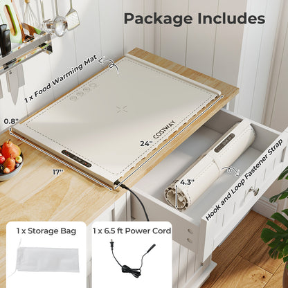 Rollable Portable Electric Food Warming Mat, Beige Food Warmers & Burners at Gallery Canada