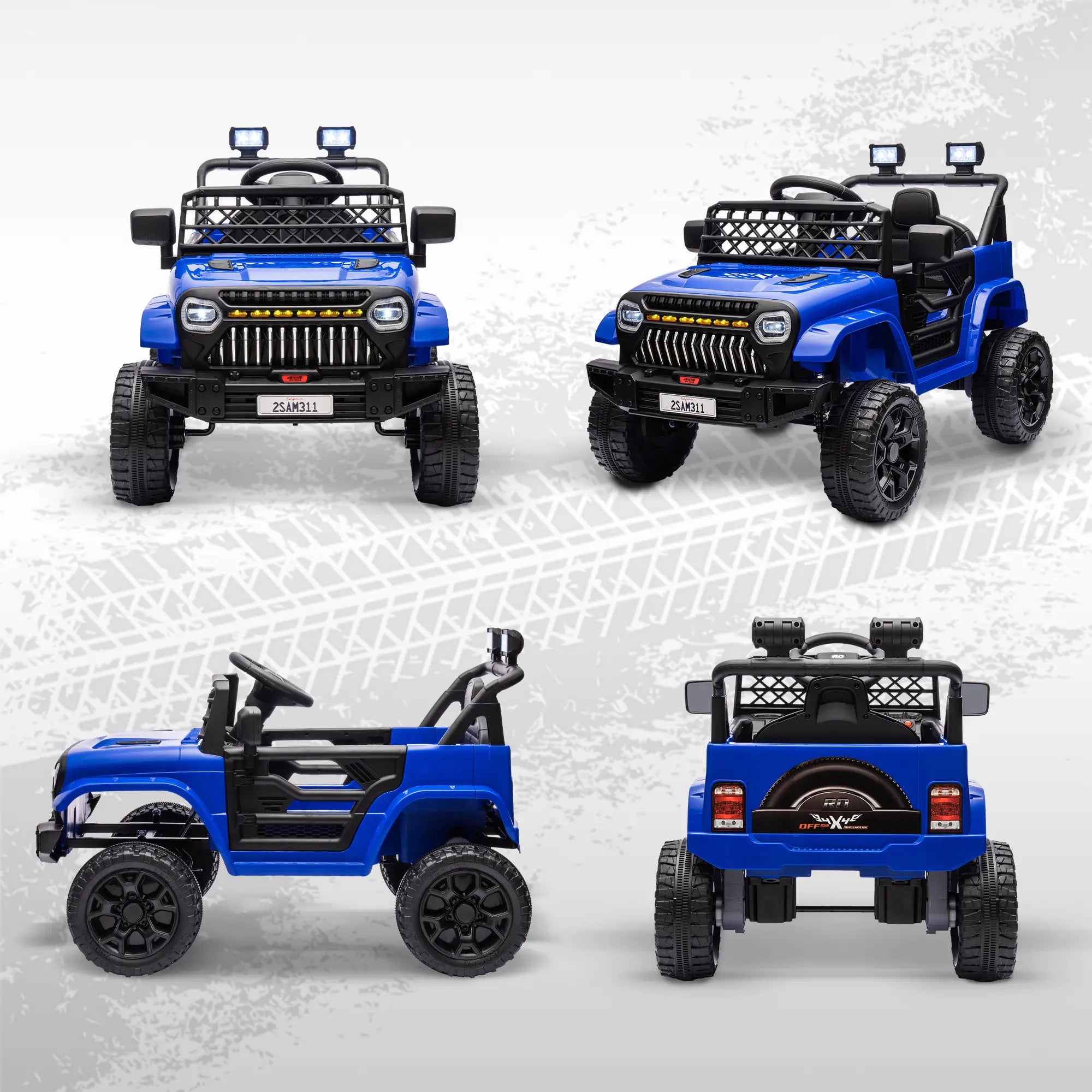 12V Ride On Truck, Electric Car For Kids, Remote Control, Dark Blue Electric Toy Cars at Gallery Canada