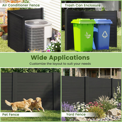 48-Inch Air Conditioner Fence, 2-Panel Privacy Screen, Black Decorative Fencing & Flooring at Gallery Canada