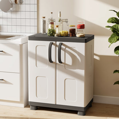 Freestanding Buffet Cabinet, 2 Doors, Adjustable Shelves, Gray Sideboards Cabinets & Buffets at Gallery Canada