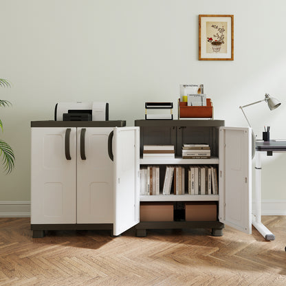 Freestanding Buffet Cabinet, 2 Doors, Adjustable Shelves, Gray Sideboards Cabinets & Buffets at Gallery Canada